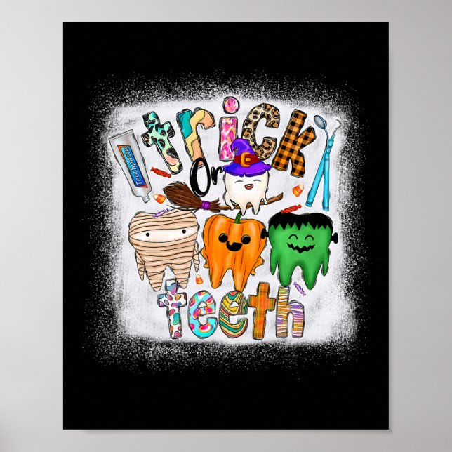 Funny Trick or zeth Dental Istant Dentist Hallowe Poster (Vorne)