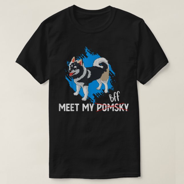 Funny trifft meine BESTE FREUNDIN Pomsky Haustier  T-Shirt (Design vorne)