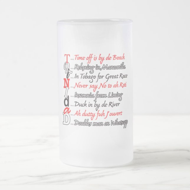 Funny Trini Beschreibung 3 Mattierte Tasse (Mittel)