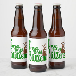 Funny trinken Rentier Feier Bierflaschenetikett