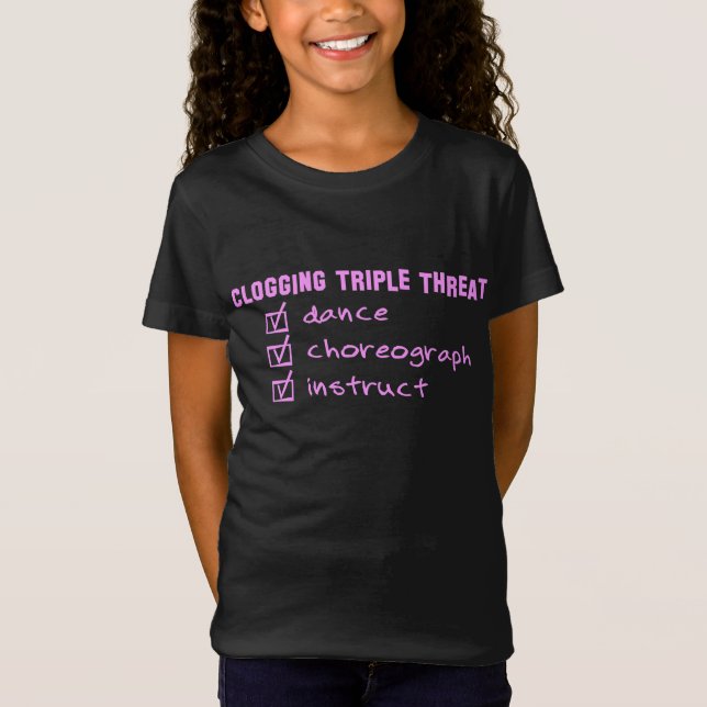 Funny Triple Threat Clog Dancers Dark T-Shirt (Vorderseite)
