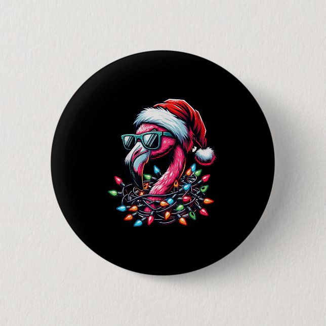 Funny Trocal Nk Flamingo Weihnachten im Juli Hawai Button (Vorderseite)