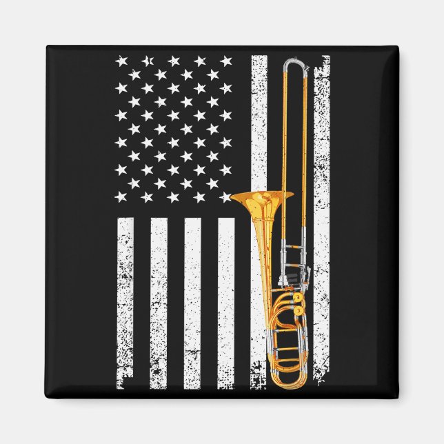 Funny Trombone Design For Men Women Musician Tromb Magnet (Vorne)