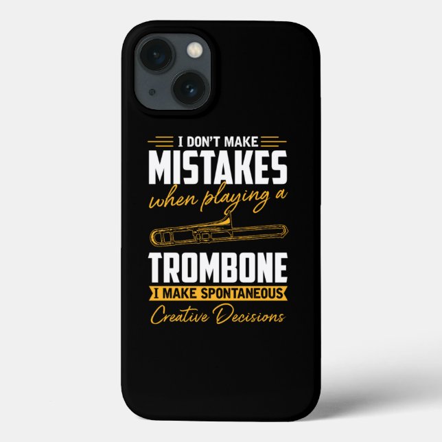 Funny Trombone Ich mache keine Fehler Trombonist G Case-Mate iPhone Hülle (Rückseite)