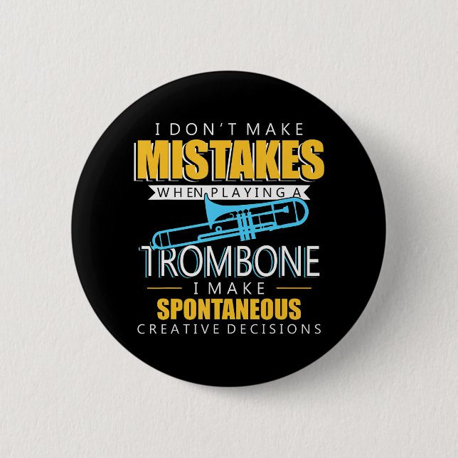 Funny Trombone Music Instrument Player Button (Vorderseite)