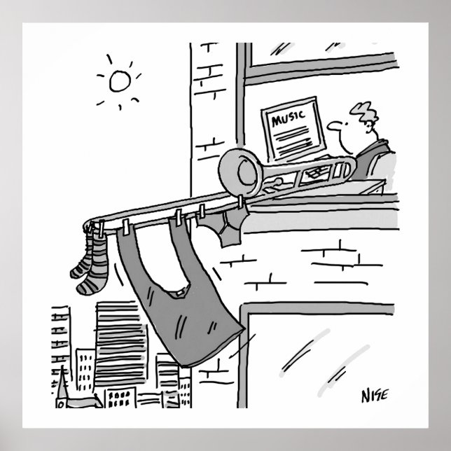 Funny Trombone Player Musician Poster (Vorne)