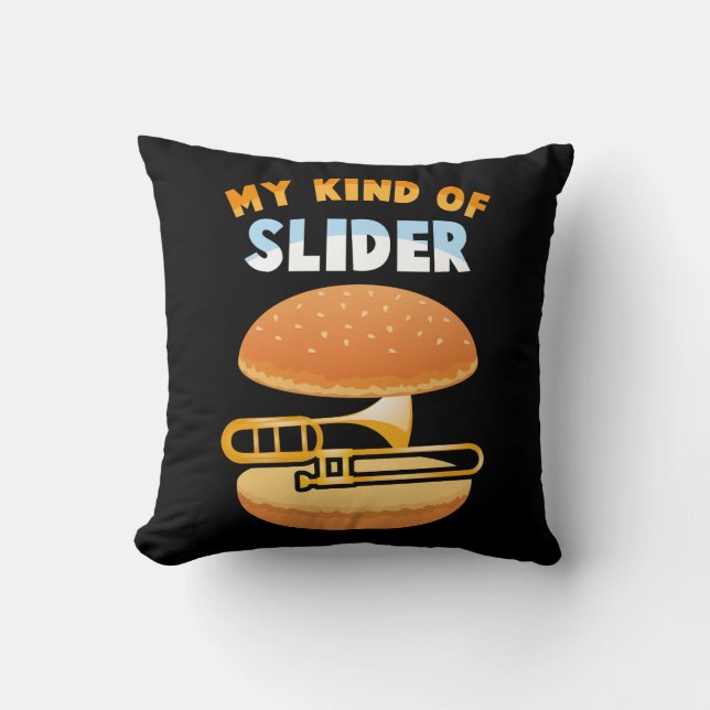 Funny Trombone Player Slider Musiker Trombonist Kissen (Vorderseite)