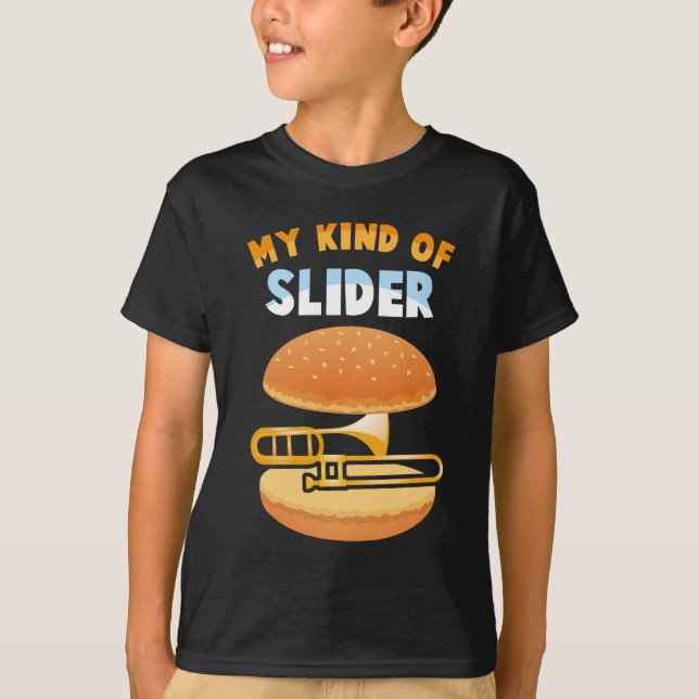 Funny Trombone Player Slider Musiker Trombonist T-Shirt (Vorderseite)