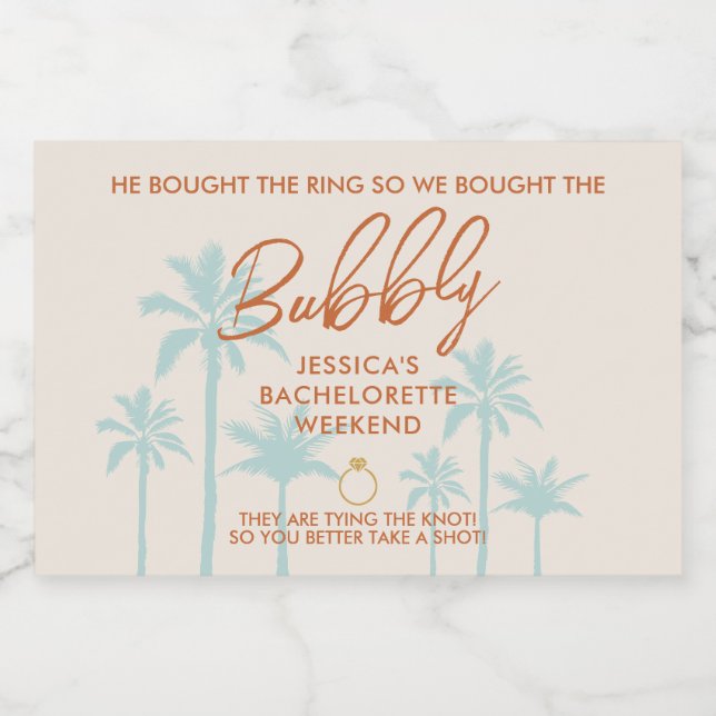 Funny Tropical Bachelorette Weekend Mini (Einzelnes Label)