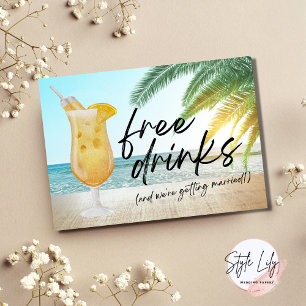 Funny Tropical Beach Hochzeit Save the Date Ankündigung