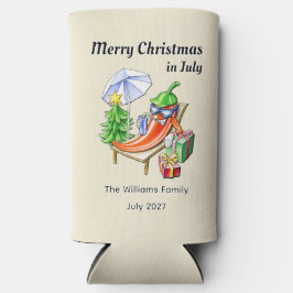 Funny Tropical Christmas in July Cartoon Chili Art Selters Dosenkühler