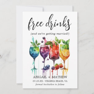 Funny Tropical Fruit Cocktails Drink Foto Hochzeit Save The Date