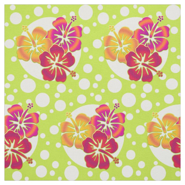 Funny Tropical Hibiskus blüht + Ihr Backgr Stoff (Muster)