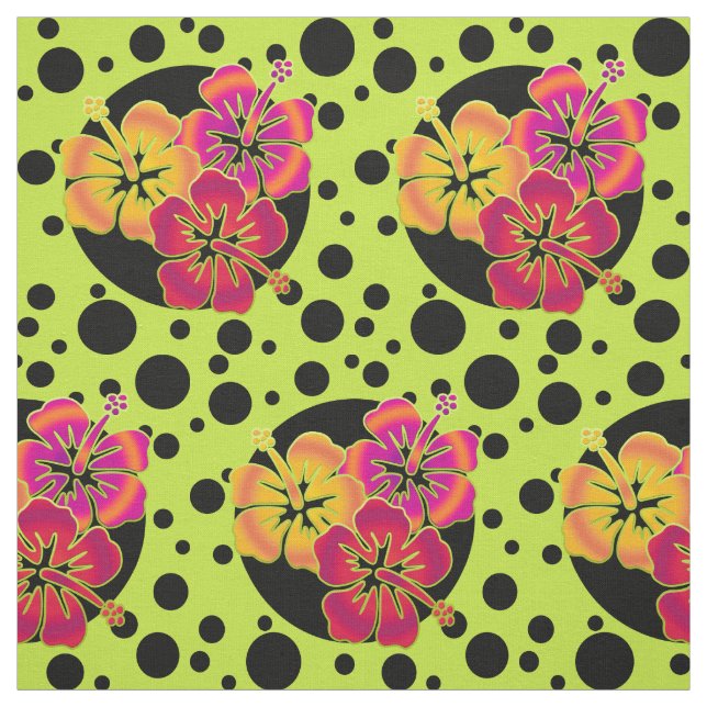 Funny Tropical Hibiskus blüht + Ihr Backgr Stoff (Muster)