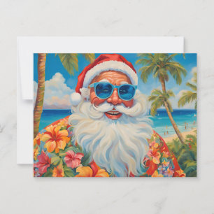 Funny Tropical Island Paradise Weihnachten Weihnac Postkarte