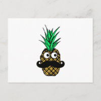 Funny Tropical Pineappel mit Googly Eyes Mustache