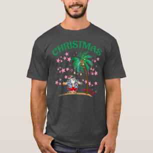 Funny Tropical Summer Santa Klausel T-Shirt