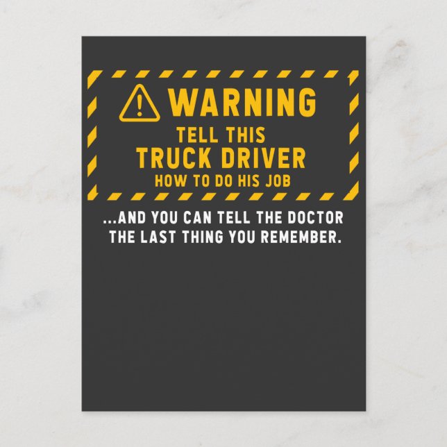 Funny Truck Driver Quote Trucker Joke Postkarte (Vorderseite)