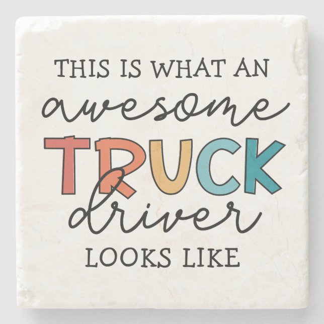 Funny Truck | Phantastischer Lastwagenfahrer Steinuntersetzer (Vorderseite)