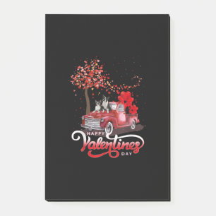 Funny Truck Valentinstag Boston Terrier Dog Hear Post-it Klebezettel
