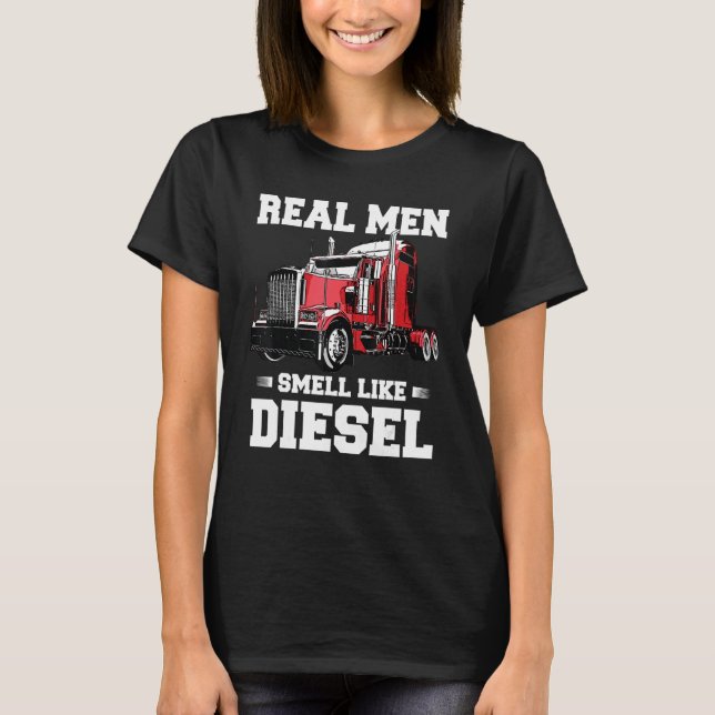 Funny Trucker gibt Men Husband Semi Trailer Truck T-Shirt (Vorderseite)