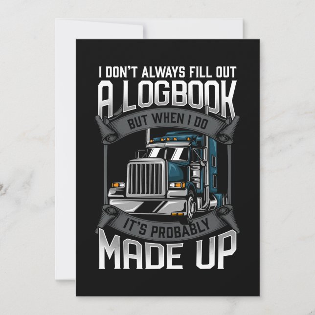 Funny Trucker Logbook Truckfahrer Feiertagskarte (Vorderseite)