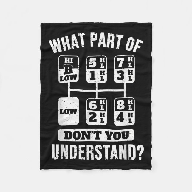 Funny Trucker Truck Fahrergetriebe Fleecedecke (Vorderseite)