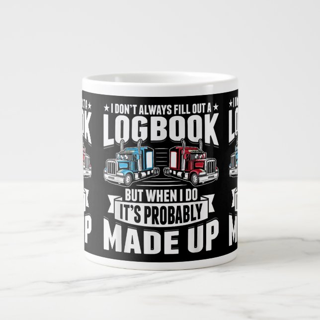 Funny Trucker Trucker Spaß Trailer Trucker Jumbo-Tasse (Vorderseite)