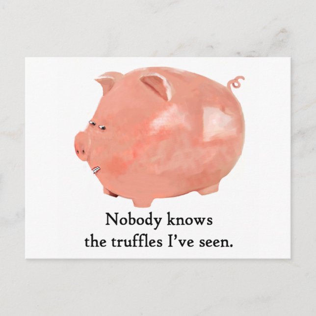 Funny Truffle loving Pig Postkarte (Vorderseite)