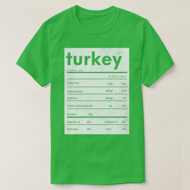 Funny Trukey Erntedank Ernährungsfakte T-Shirt (Design vorne)
