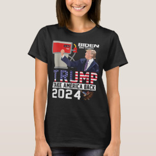 Funny Trump 2024 Flag Anti Joe Biden Gemein Tweete T-Shirt