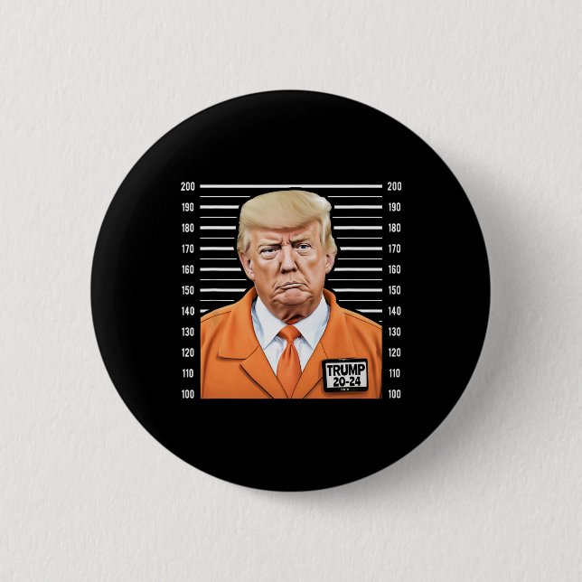 Funny Trump 2024 Gefangener Mugshot Button (Vorderseite)