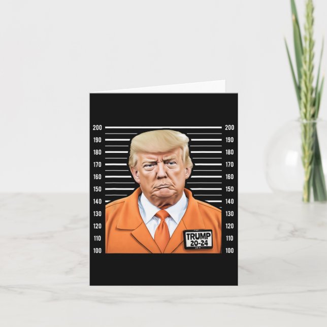Funny Trump 2024 Gefangener Mugshot Karte (Vorderseite)