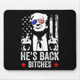 Funny Trump 2024 Hes Back Es Trump 2025 Mousepad