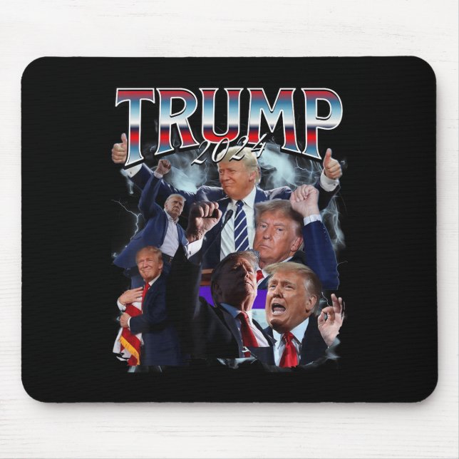 Funny Trump 2024 Kampagnen Rap Trendy Bootleg 90er Mousepad (Vorne)