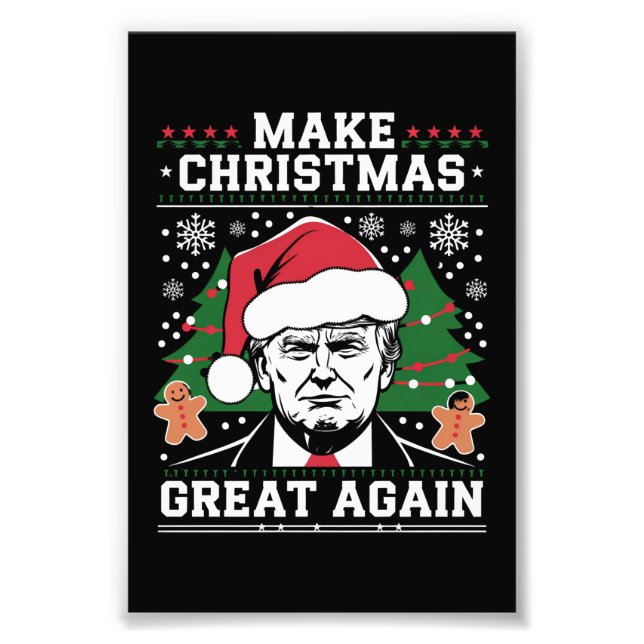 Funny Trump 2024 macht Weihnachten wieder großarti Fotodruck (Vorne)