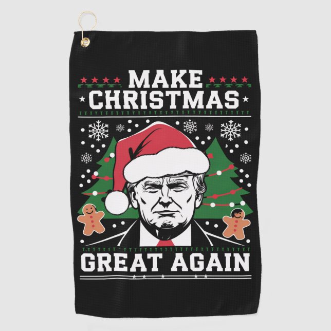 Funny Trump 2024 macht Weihnachten wieder großarti Golfhandtuch (Vorderseite)