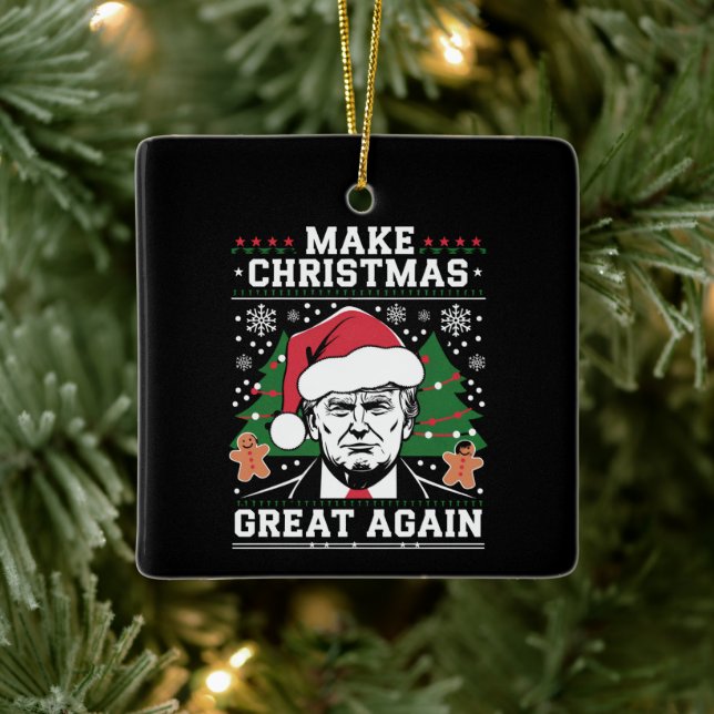 Funny Trump 2024 macht Weihnachten wieder großarti Keramikornament (Baum)