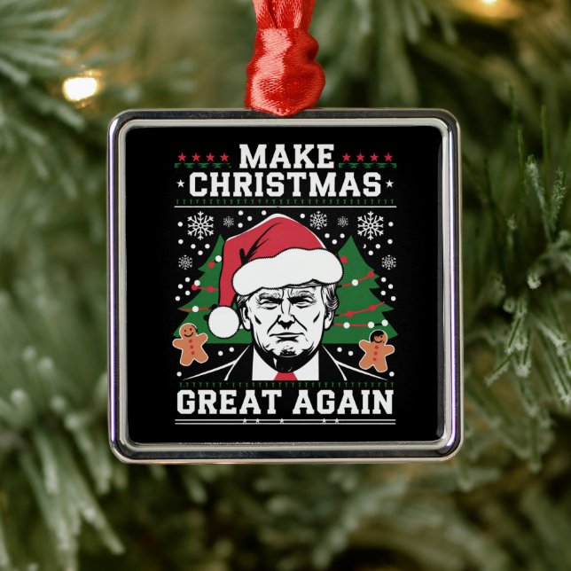 Funny Trump 2024 macht Weihnachten wieder großarti Ornament Aus Metall (Baum)
