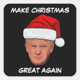 Funny Trump 2024 macht Weihnachten wieder großarti Quadratischer Aufkleber