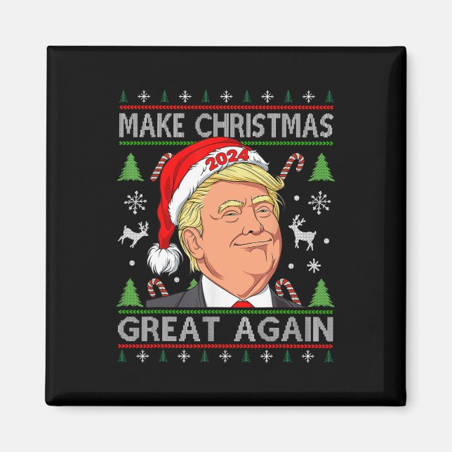 Funny Trump 2024 Weihnachten wieder großartig mach Magnet (Vorne)
