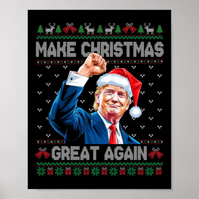Funny Trump 2024 Weihnachten wieder großartig mach Poster (Vorne)