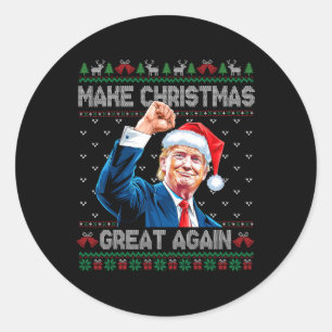 Funny Trump 2024 Weihnachten wieder großartig mach Runder Aufkleber
