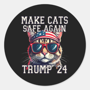 Funny Trump 24 Präsident Debate Meme macht Cats zu Runder Aufkleber