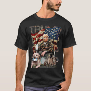 Funny Trump 45 47 Jagd Bierherzen Us Flag Camoufla T-Shirt