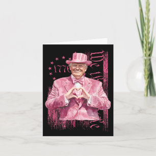 Funny Trump 45 47 Präsident Heart Shape Pink Anzug Karte