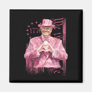 Funny Trump 45 47 Präsident Heart Shape Pink Anzug Magnet