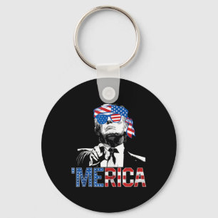 Funny Trump 4. Juli Merica American Flag Sungl Schlüsselanhänger