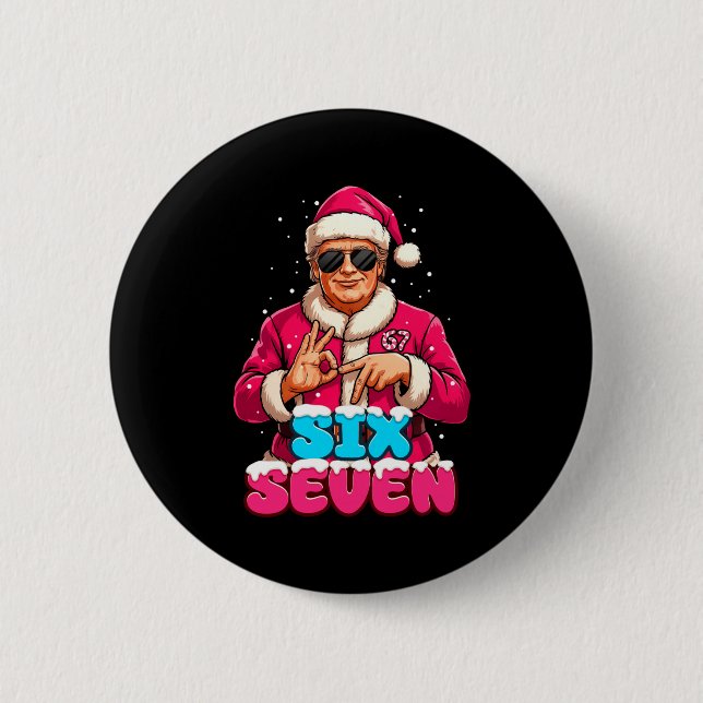 Funny Trump 67 Meme Costume Six Seven Christmas Sa Button (Vorderseite)