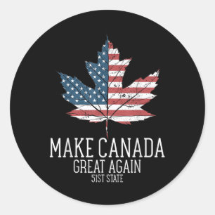 Funny Trump American Flag macht Kanada wieder groß Runder Aufkleber